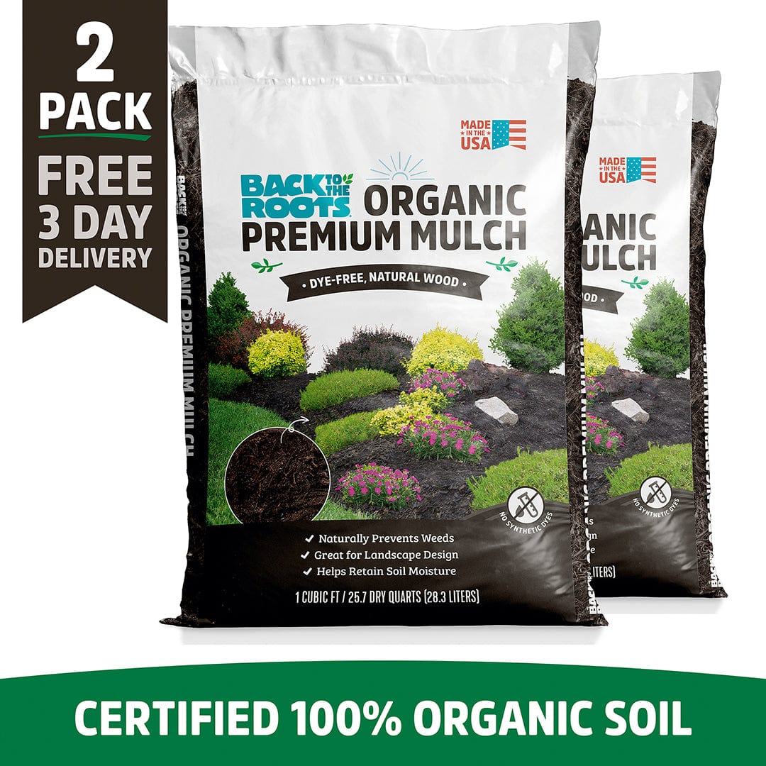 Organic Premium Mulch — Natural Wood (1 cubic ft) 2 Pack — Ready to Use
