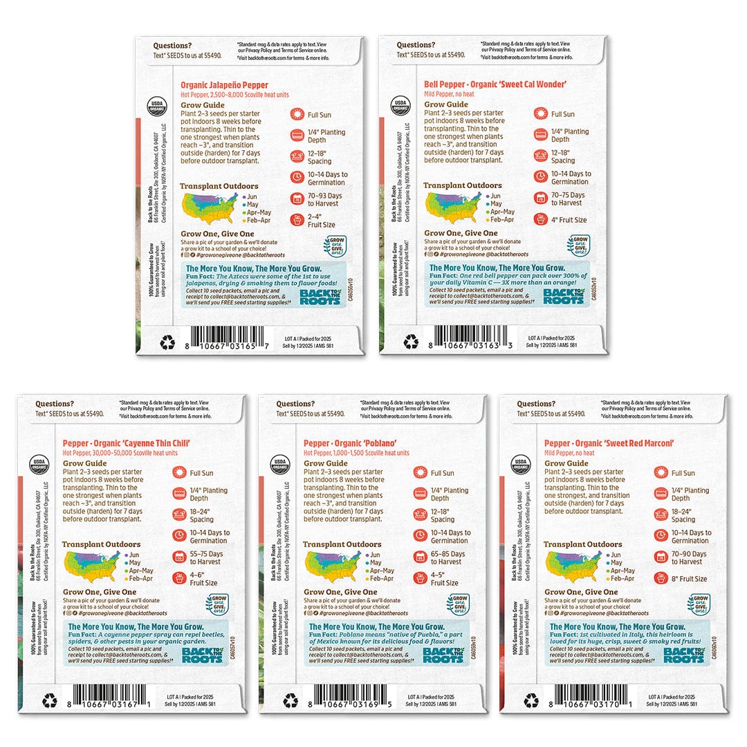 Organic Pepper Medley 5-Pack Seed Bundle - Image 6